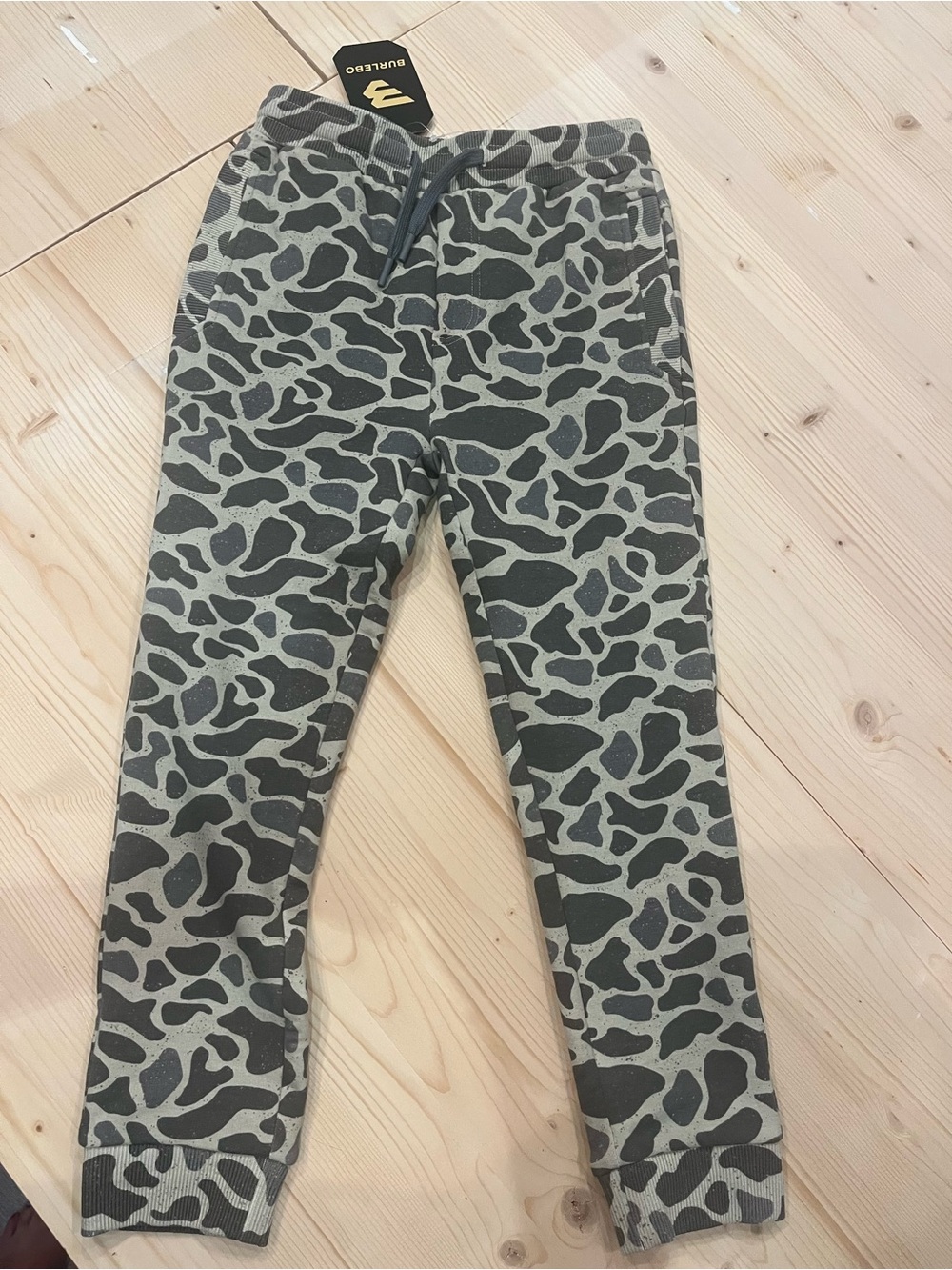 BURLEBO Boys' Olive & Dark Green Camouflage Joggers